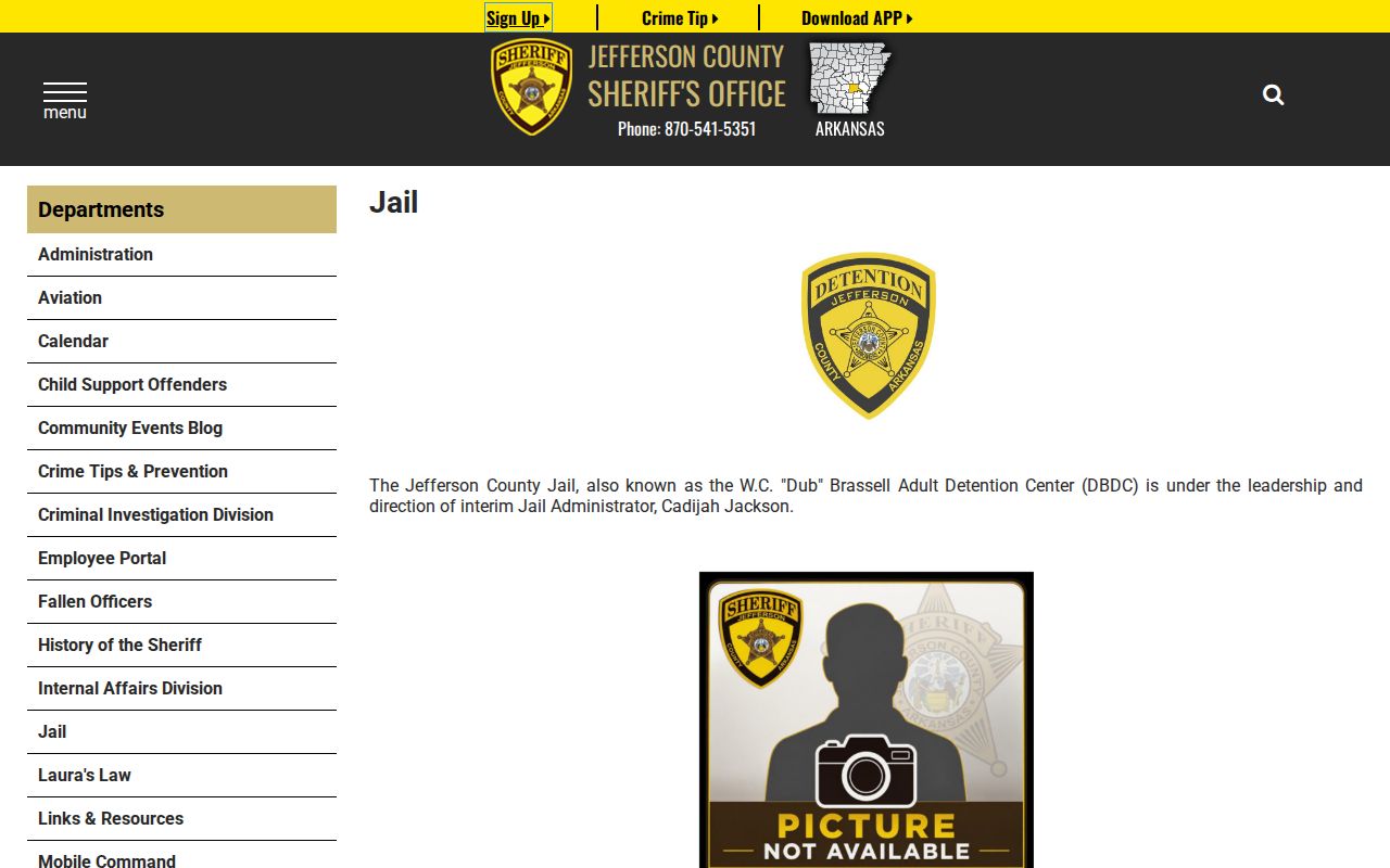 Jefferson County jail booking and warrant control explanation