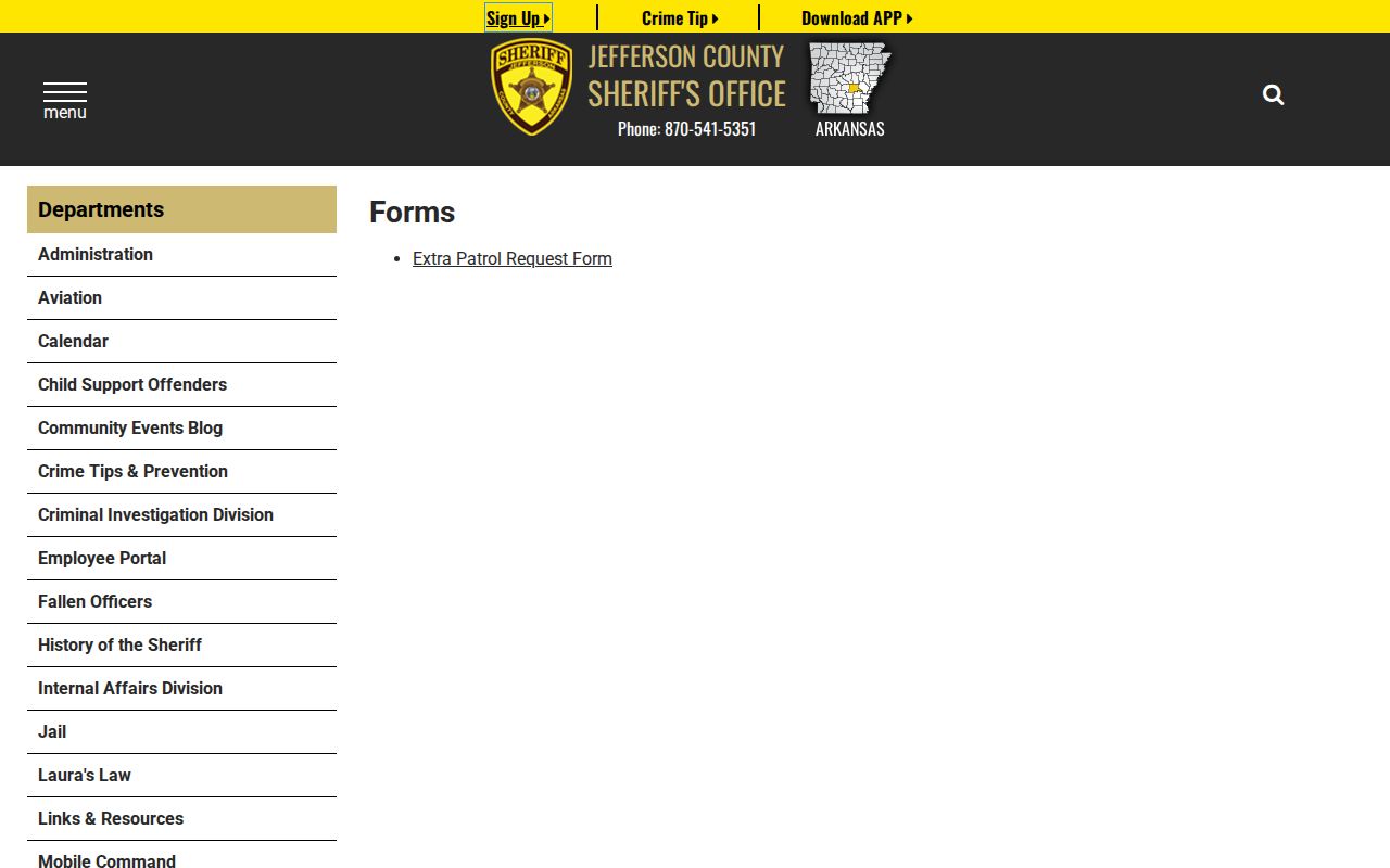 Jefferson County active warrant records forms index